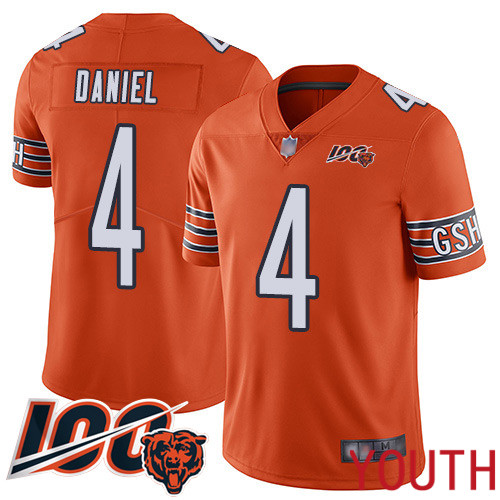 Chicago Bears Limited Orange Youth Chase Daniel Alternate Jersey NFL Football #4 100th Season->chicago bears->NFL Jersey